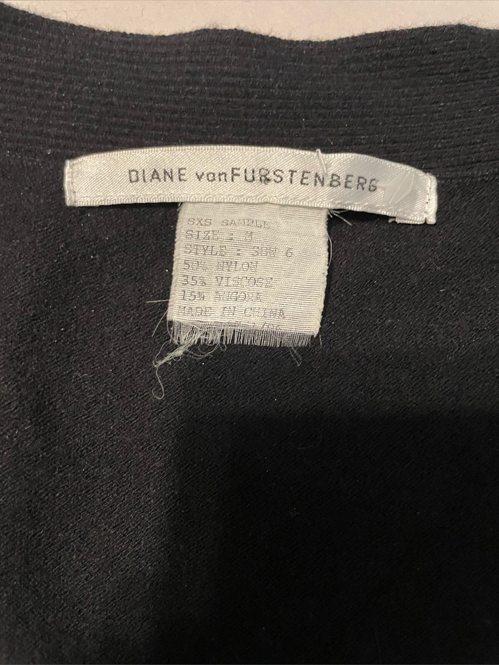 Diane von Furstenberg Black Sleeveless Knit Tie Front Sweater Dress XS Sample - Picture 10 of 10